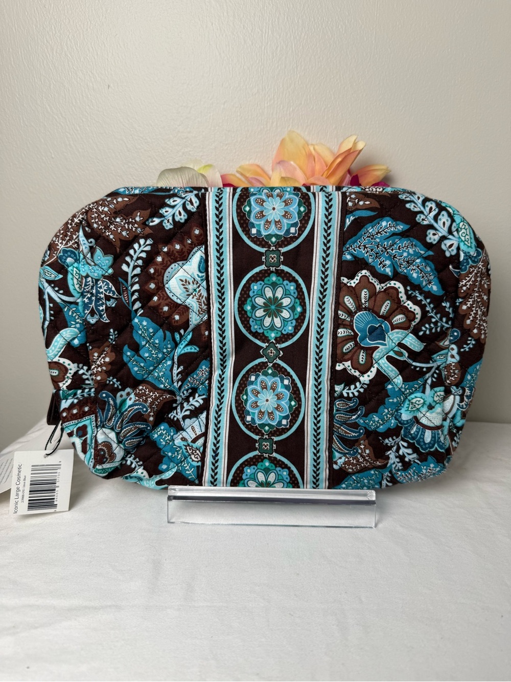 NWT Vera Bradley Java Blue Iconic Large Cosmetic Bag RETIRED RARE